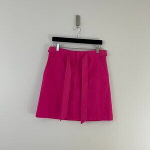 J Crew Linen Cotton Blend Utility Skirt in Crisp Begonia Size 8